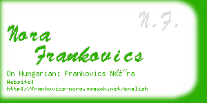 nora frankovics business card
